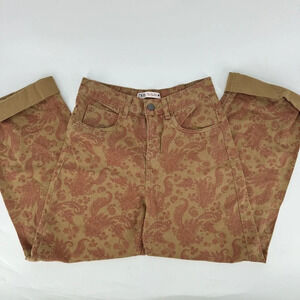 Zara Paisley High Waisted Wide Leg Vintage 70s Jeans